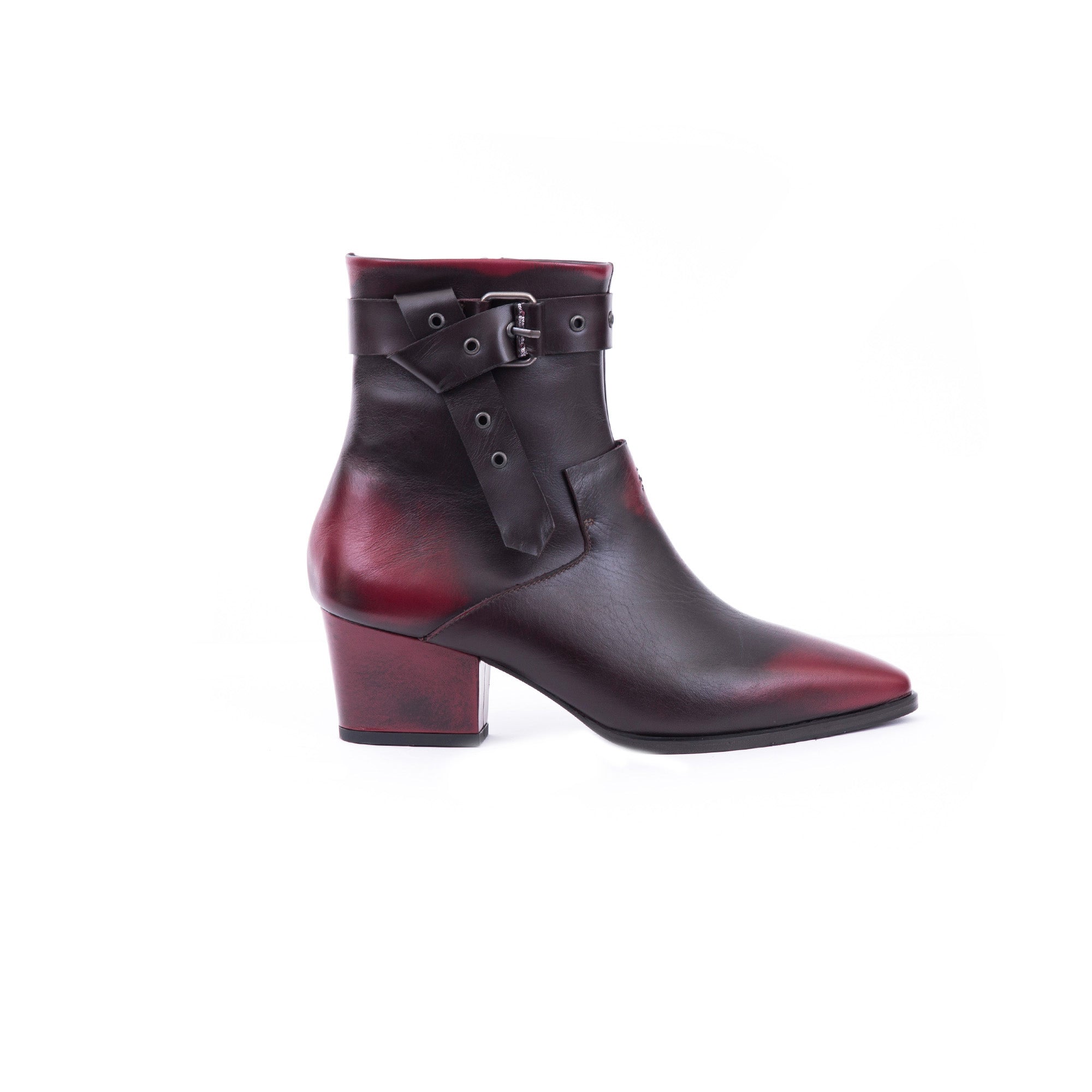 Bootie Nodo Spazzolato Burgundy