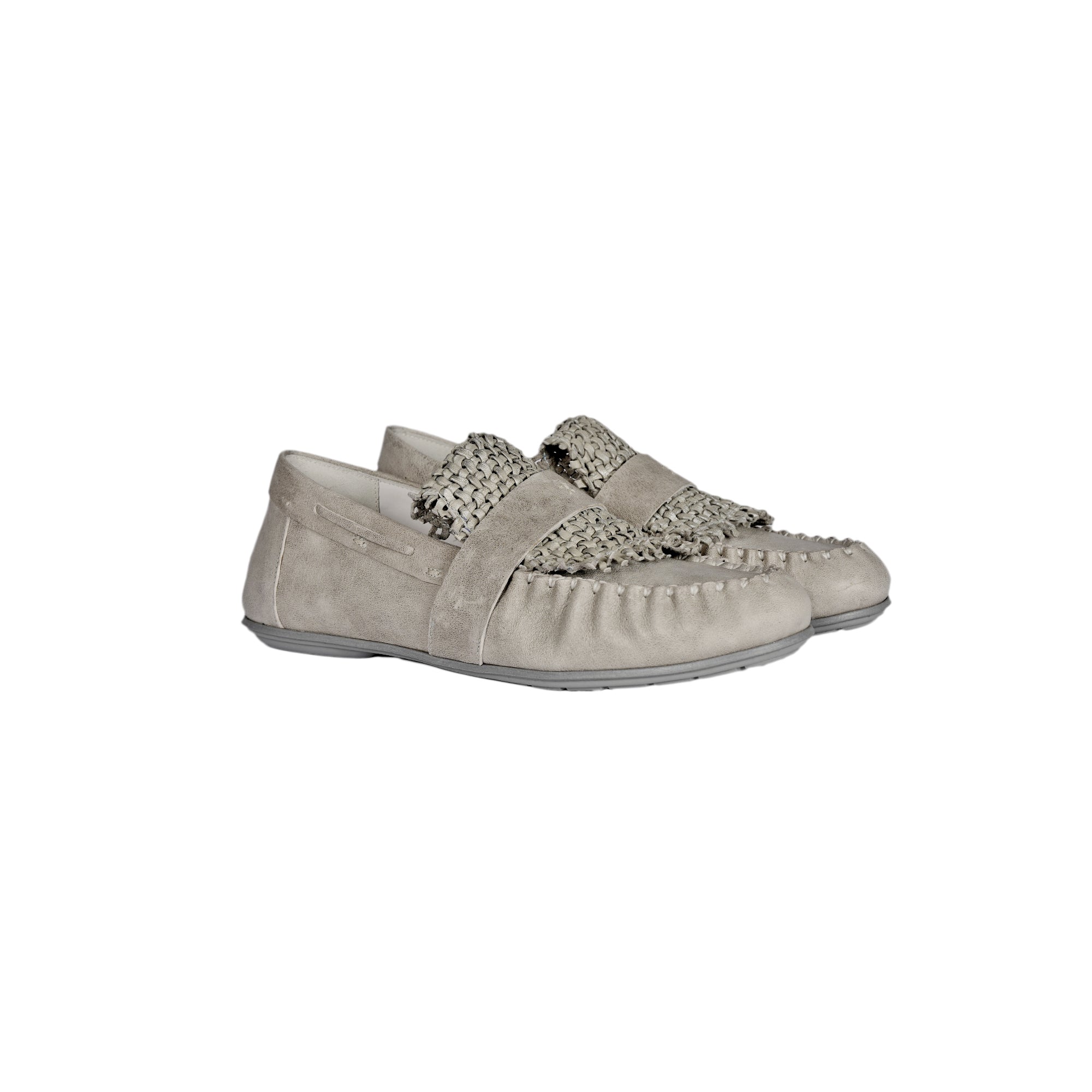 Car Shoe Intreccio Madreperla Light Grey