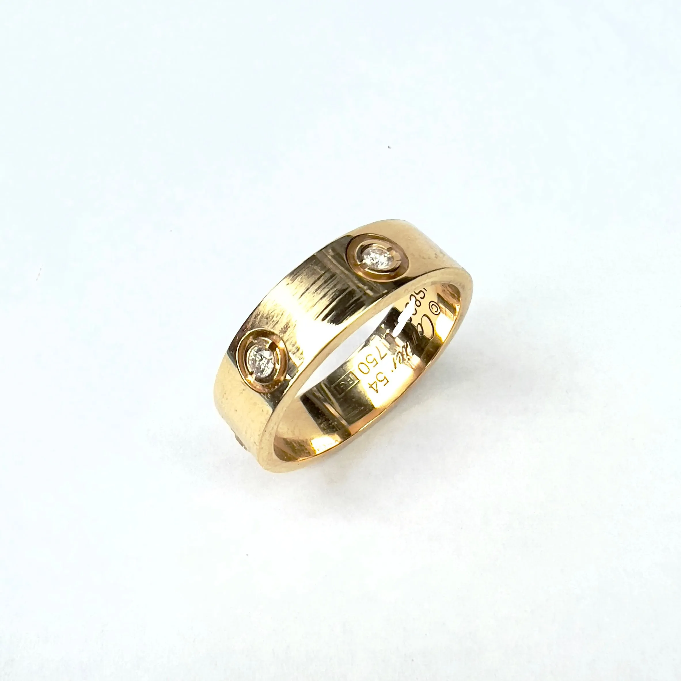 CARTIER LOVE 5.5mm 18K Yellow Gold 0.20TCW VS 6 Custom Diamonds Ring