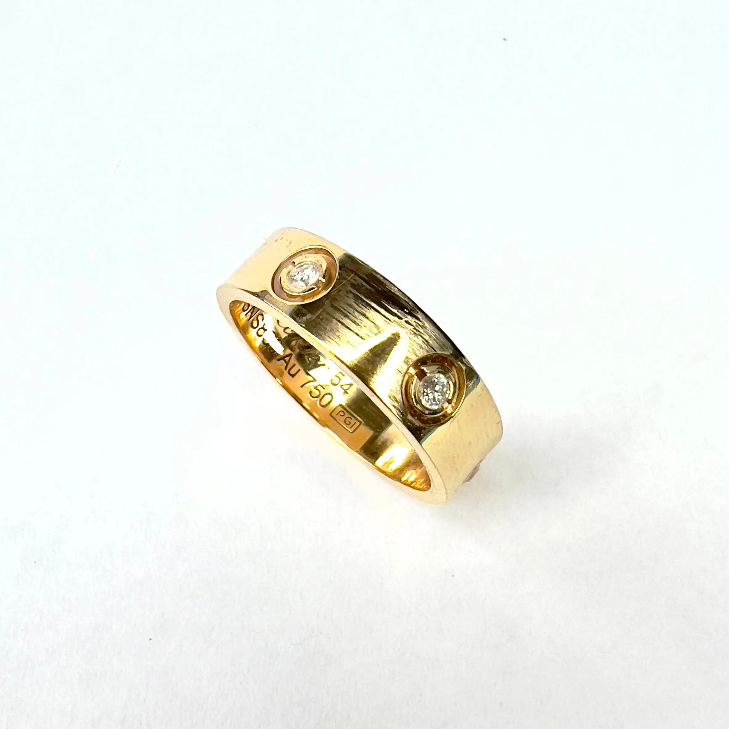 CARTIER LOVE 5.5mm 18K Yellow Gold 0.20TCW VS 6 Custom Diamonds Ring