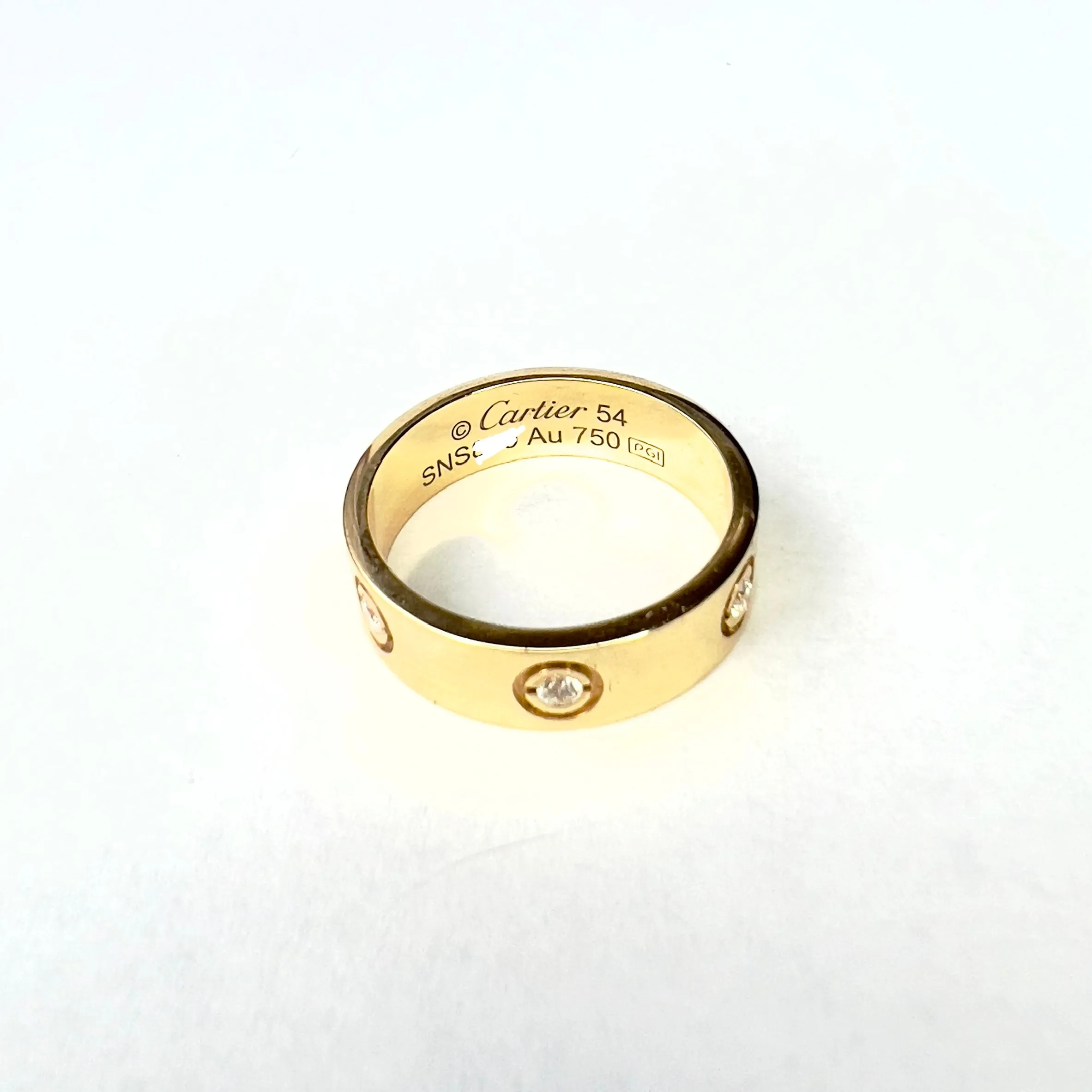 CARTIER LOVE 5.5mm 18K Yellow Gold 0.20TCW VS 6 Custom Diamonds Ring