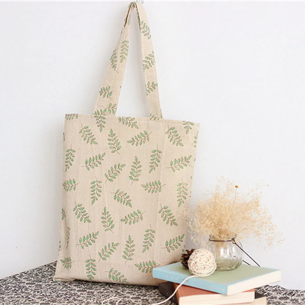 Casual Canvas Bags Handbags women famous s Tower Tree and Olive Leaf Printing Shoulder Bag Student Bag Shopping Bolso