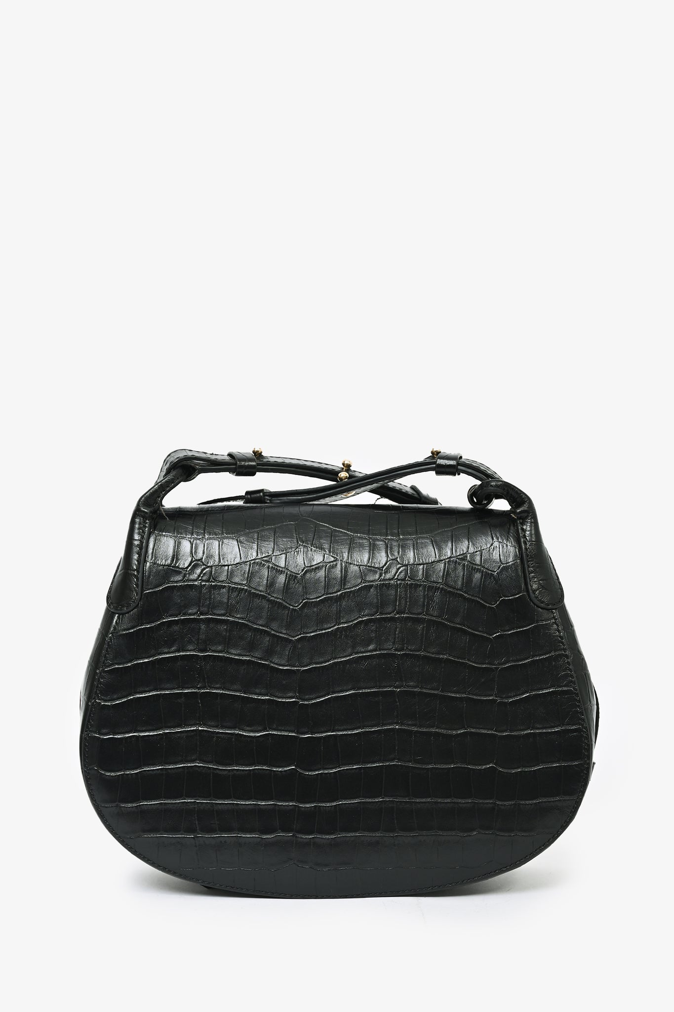 Demellier Black Croc Embossed Crossbody