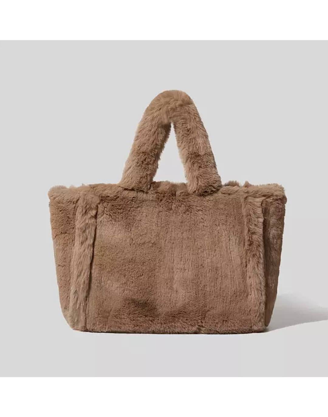 Faux Fur Soft Plush Tote Bag