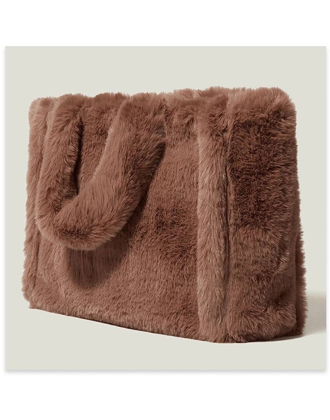 Faux Fur Soft Plush Tote Bag