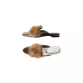 Feather Mules Metal Wash Nude