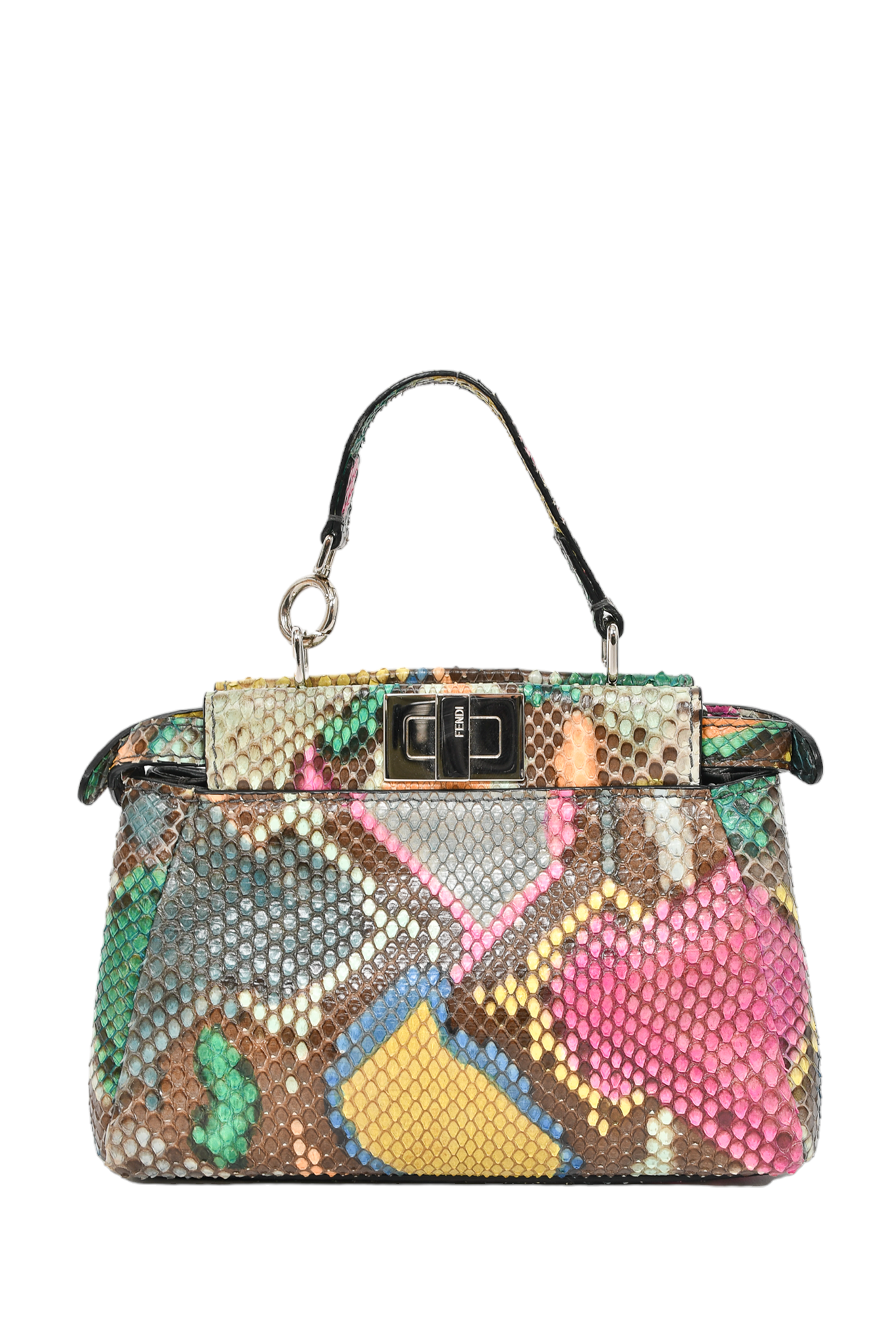 Fendi Multicolour Python 'Peek-a-boo' Mini Crossbody Bag