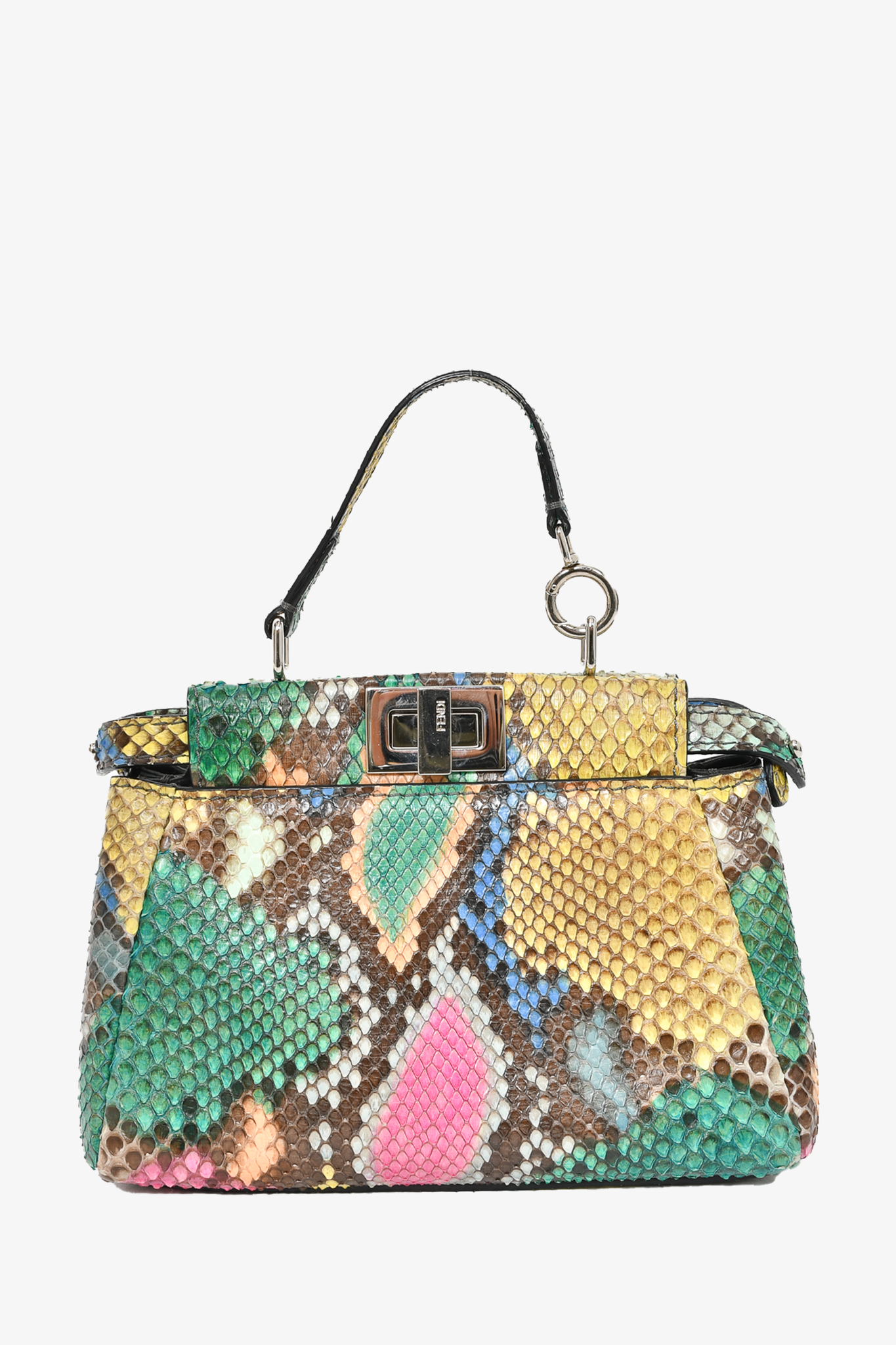 Fendi Multicolour Python 'Peek-a-boo' Mini Crossbody Bag