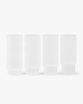 Ferm Living Ripple Long Drink Glass 4-Pack Frosted