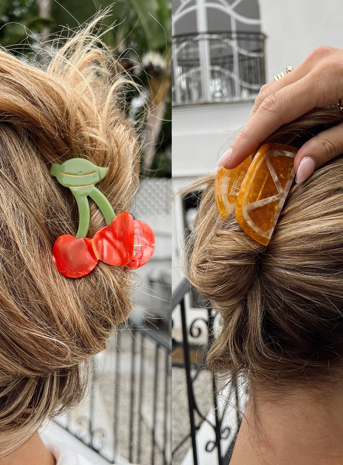 Fruity Hair Clip Pack Orange / Cherry