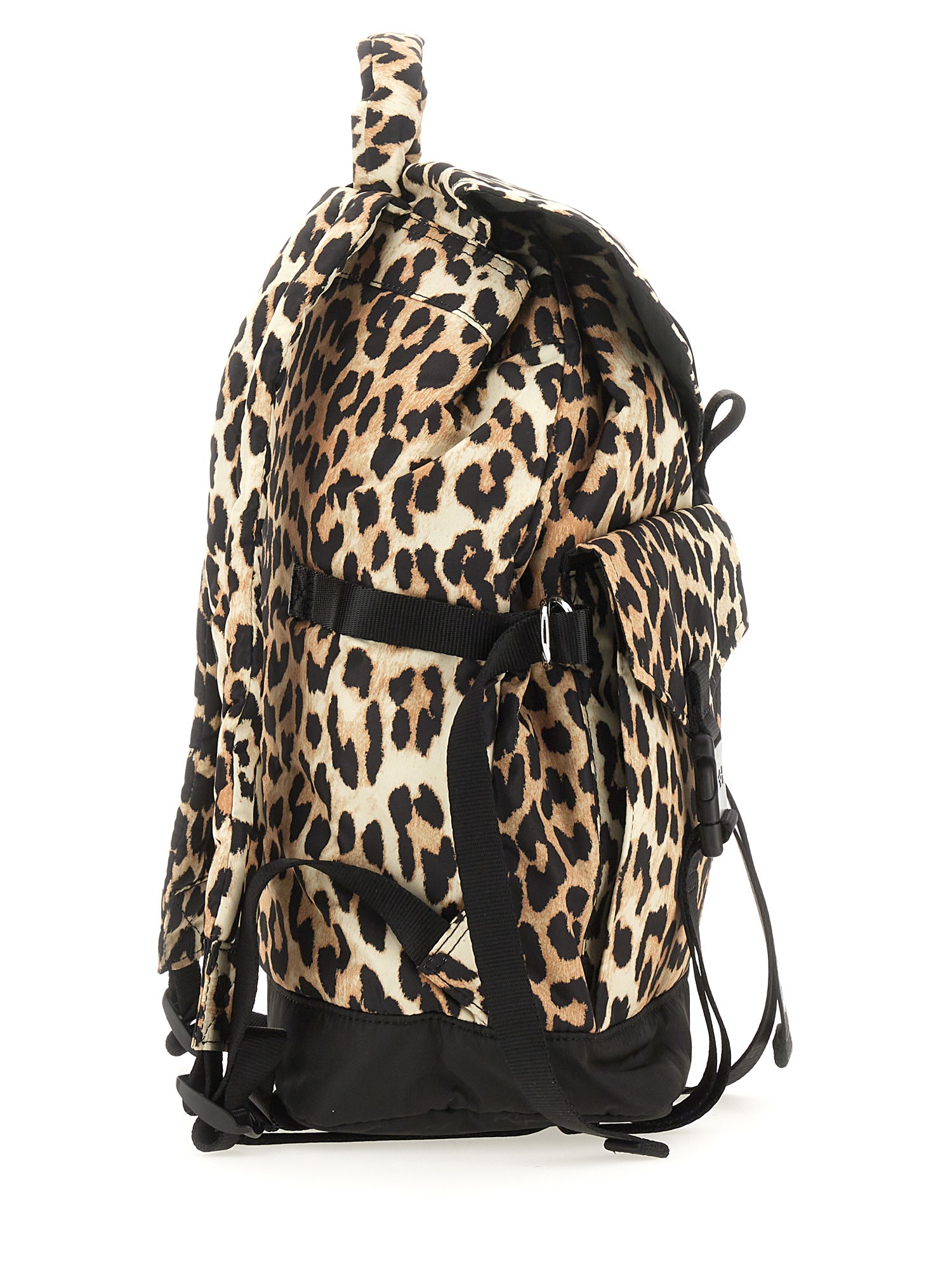 GANNI    RECYCLED FABRIC BACKPACK WITH PRINT