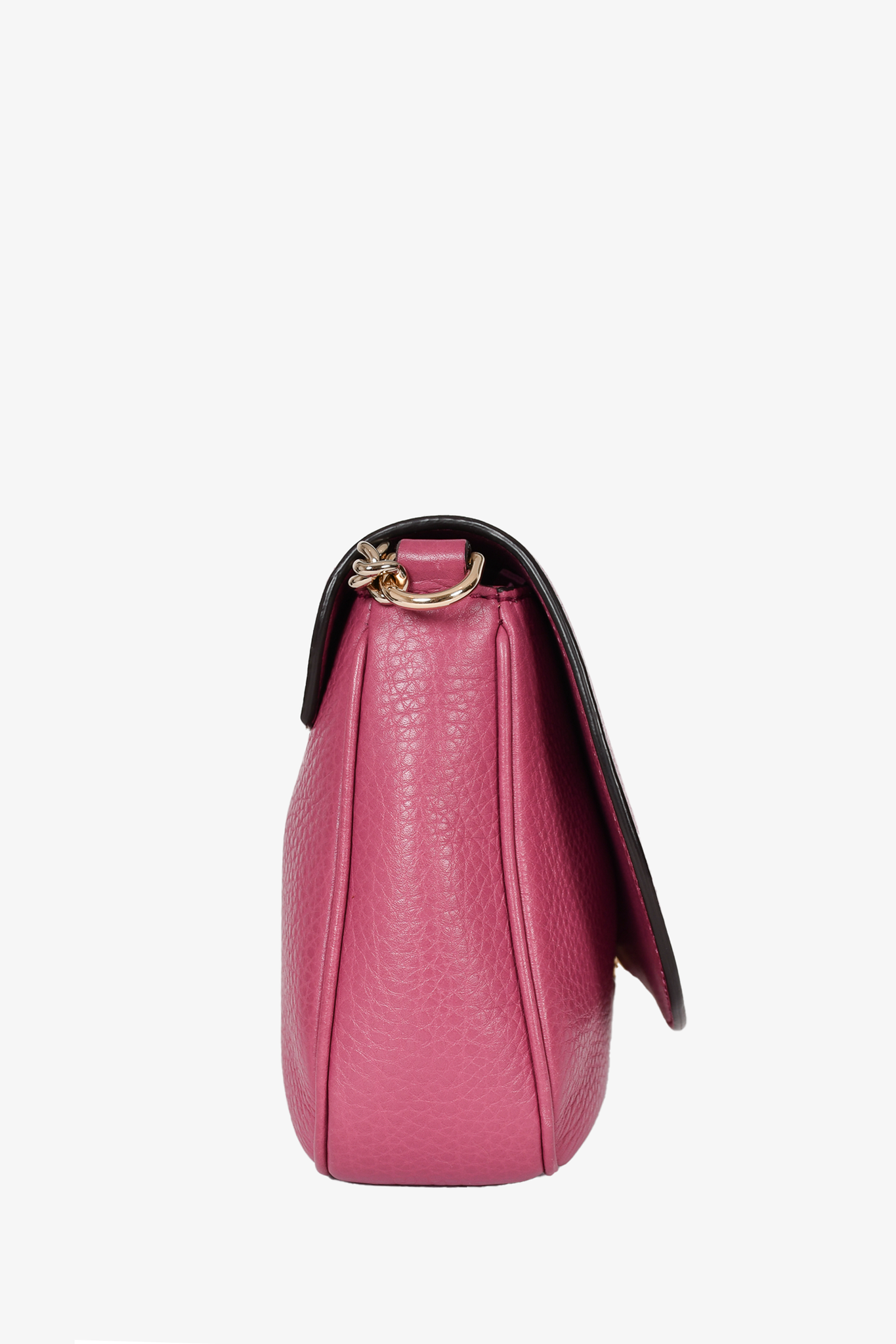 Gucci Pink Grained Leather Soho Flap Crossbody