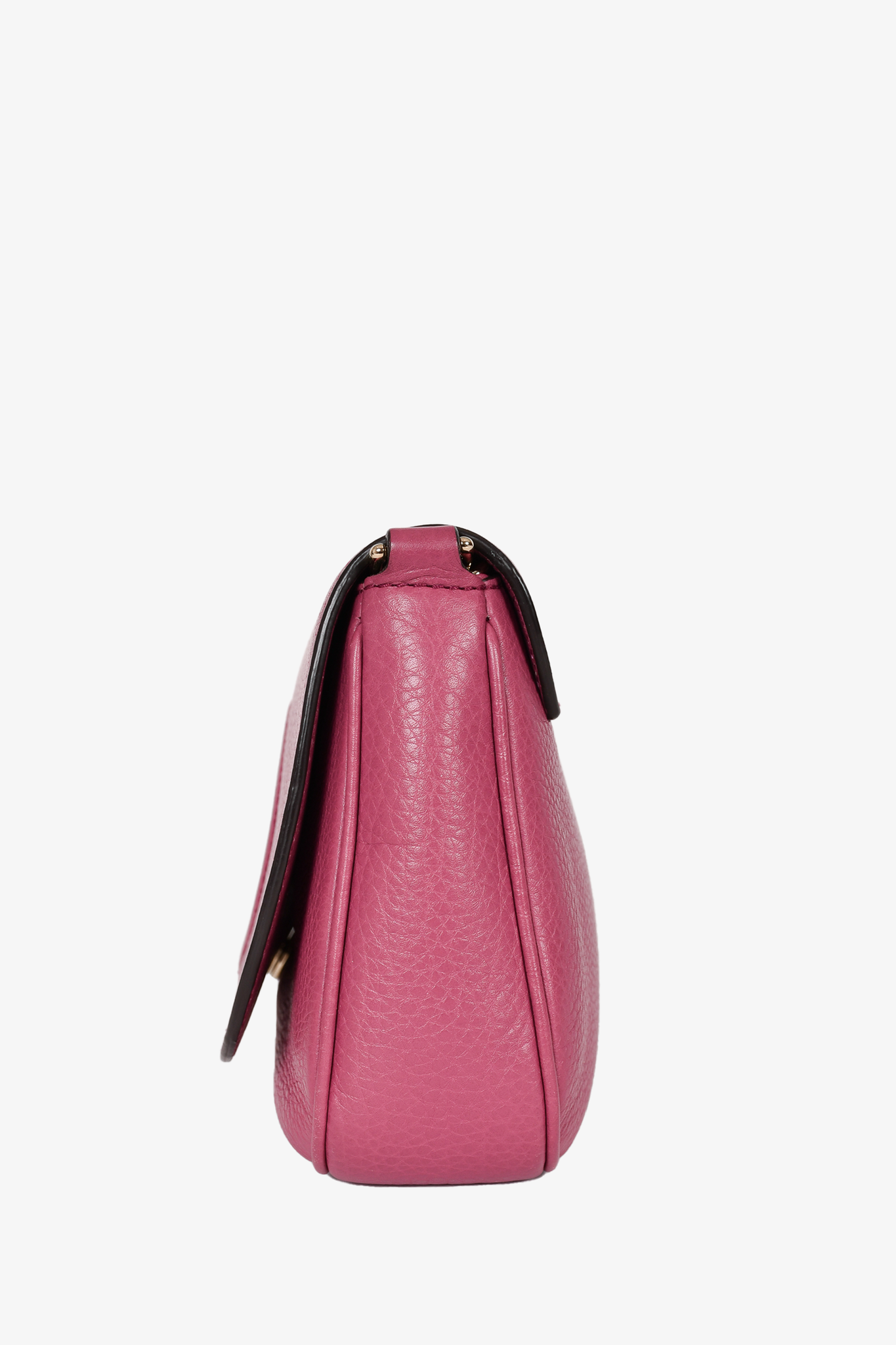 Gucci Pink Grained Leather Soho Flap Crossbody