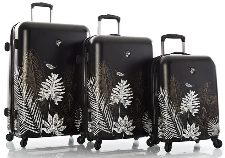 Heys Oasis Black/Gold Leaf 3-Piece Luggage Set 