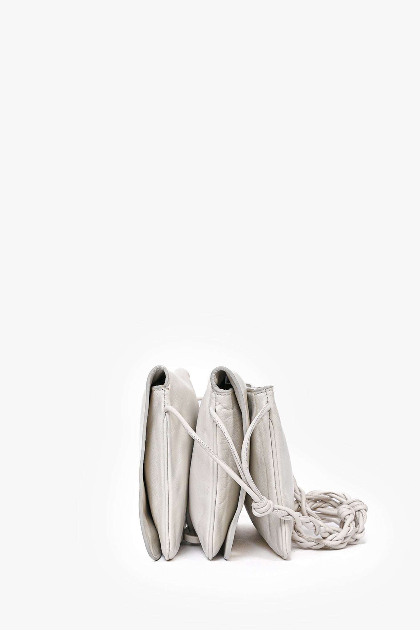 Jil Sander White Tri-Pouch Crossbody