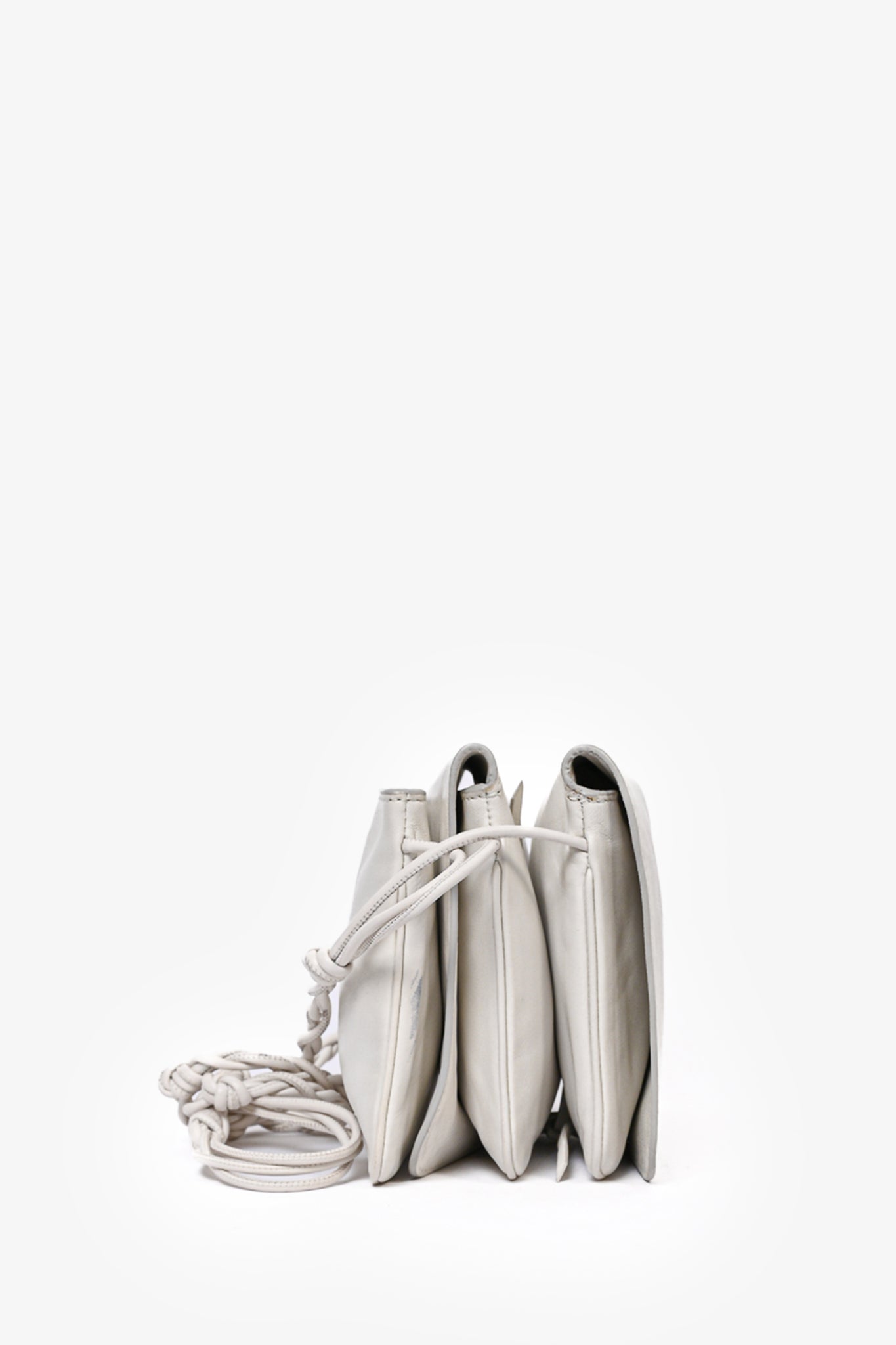 Jil Sander White Tri-Pouch Crossbody