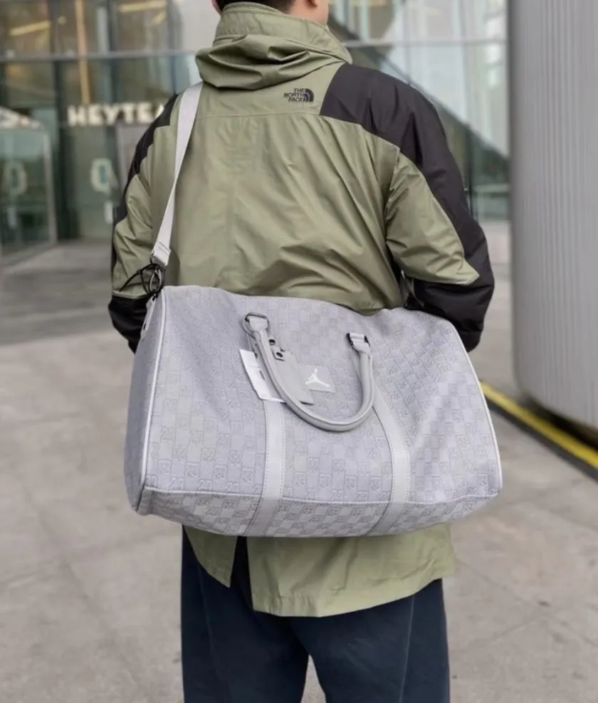 Jordan Monogram Duffle Bag Grey White 