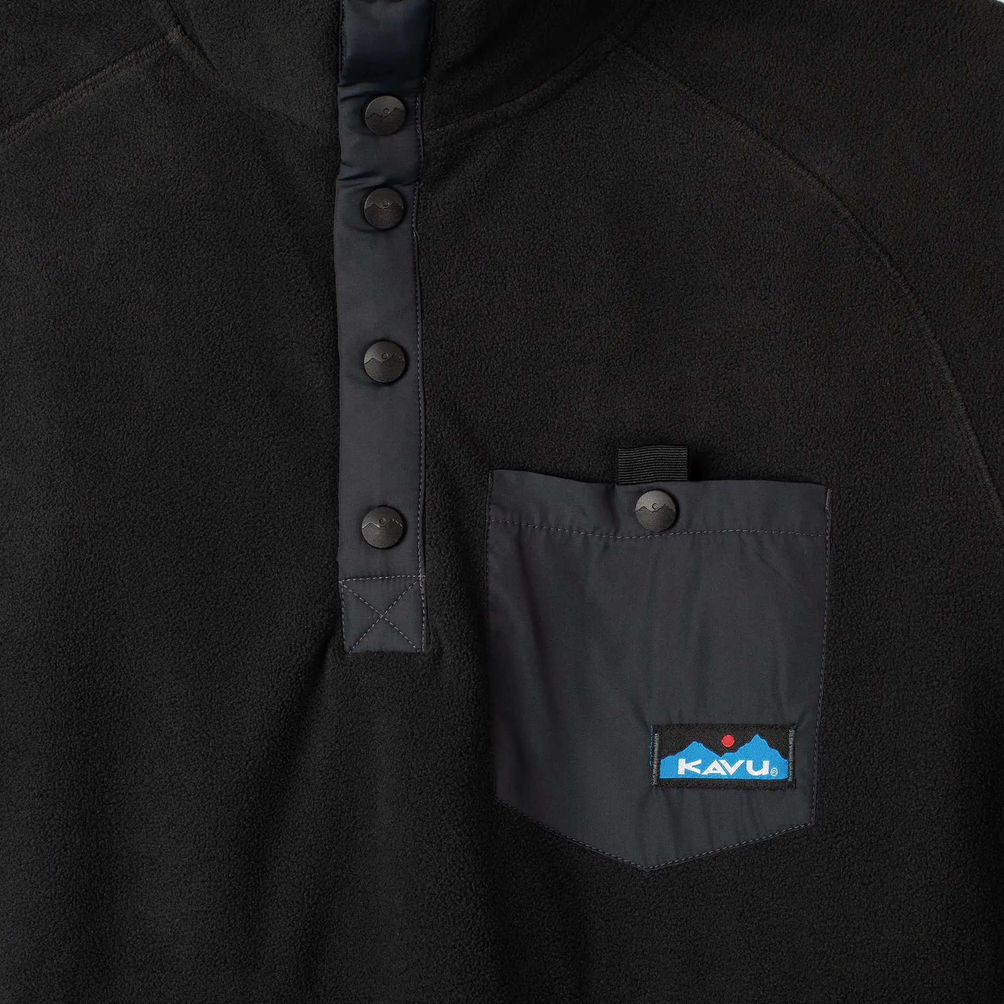 KAVU Teannaway Mock Neck Polar Fleece  - Black