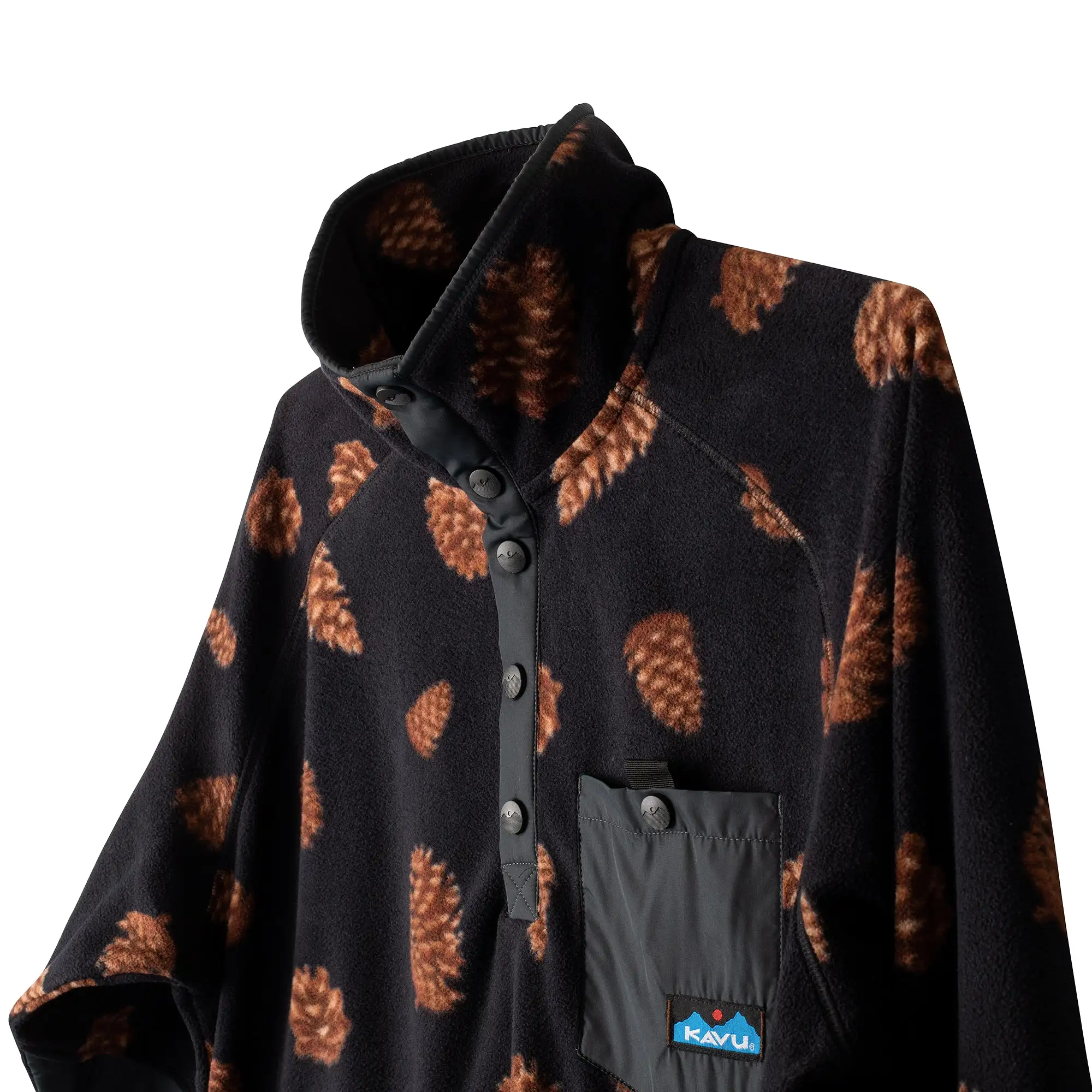 KAVU Teannaway Mock Neck Polar Fleece - Pine Cones