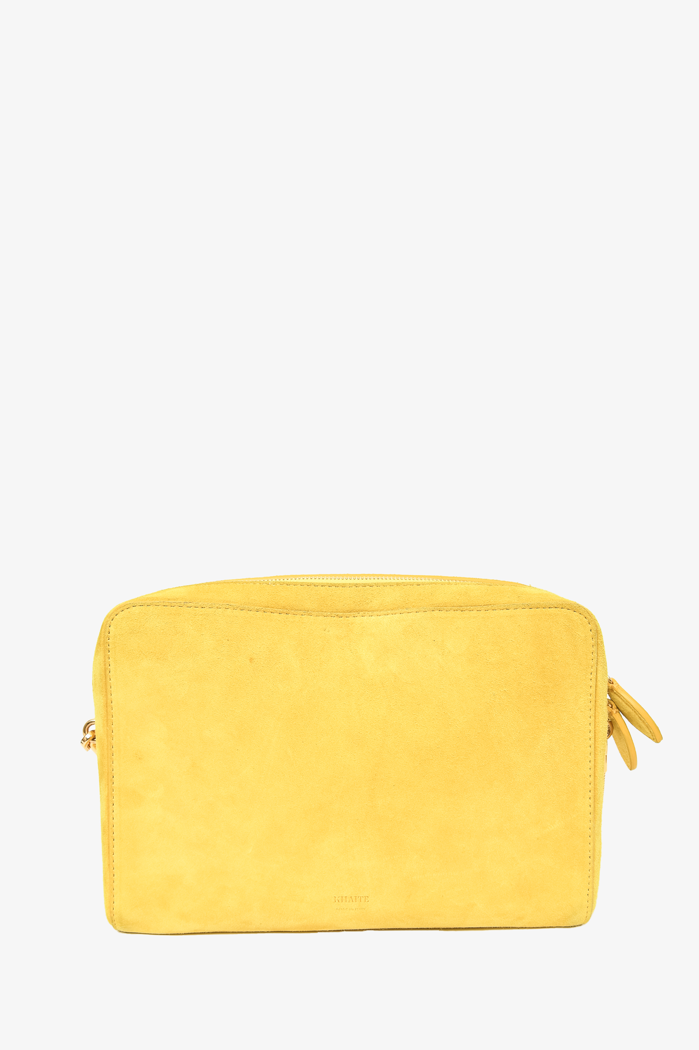 Khaite Yellow Suede 'Anna' Gold Chain Crossbody