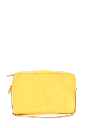 Khaite Yellow Suede 'Anna' Gold Chain Crossbody