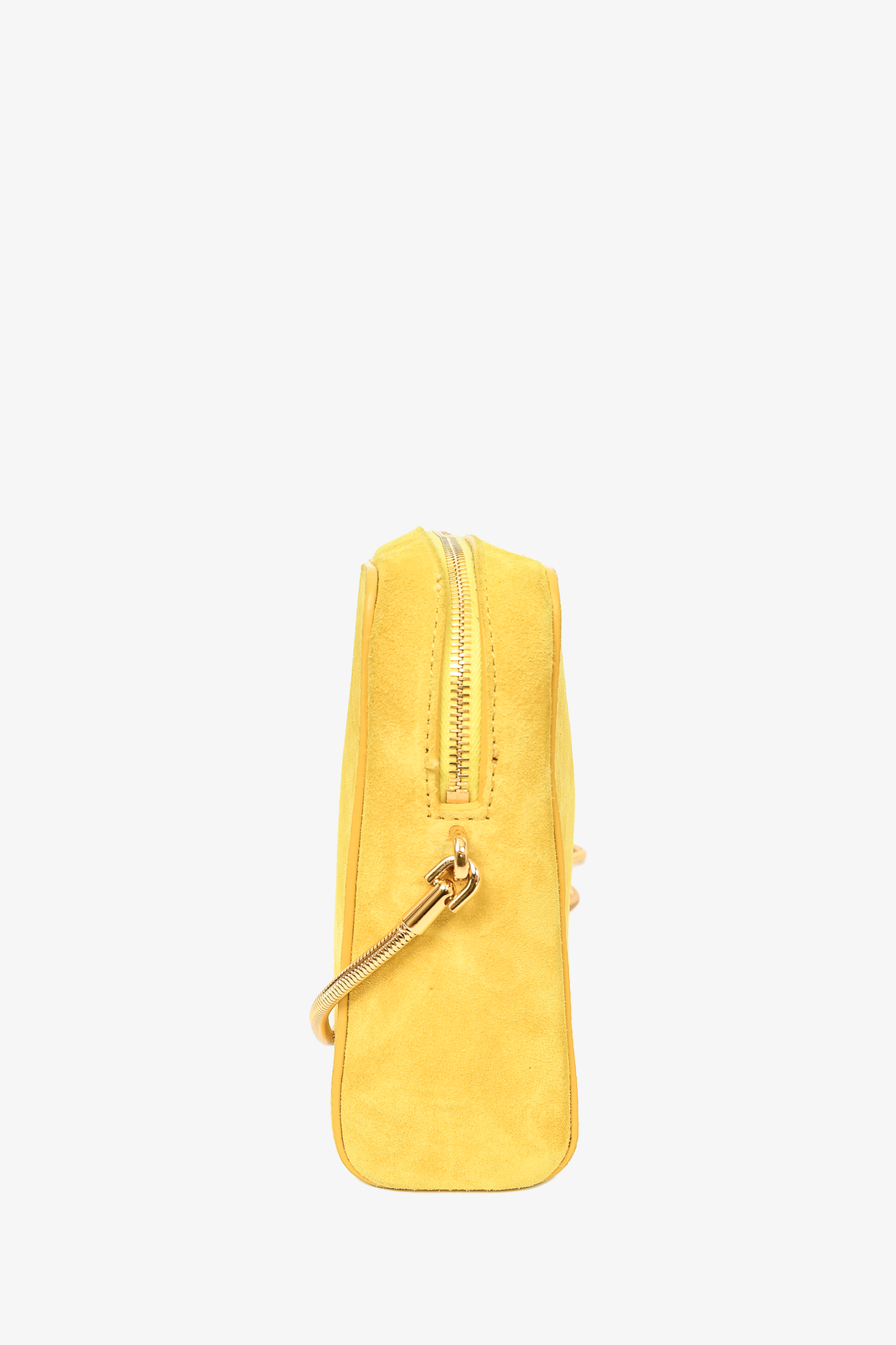 Khaite Yellow Suede 'Anna' Gold Chain Crossbody