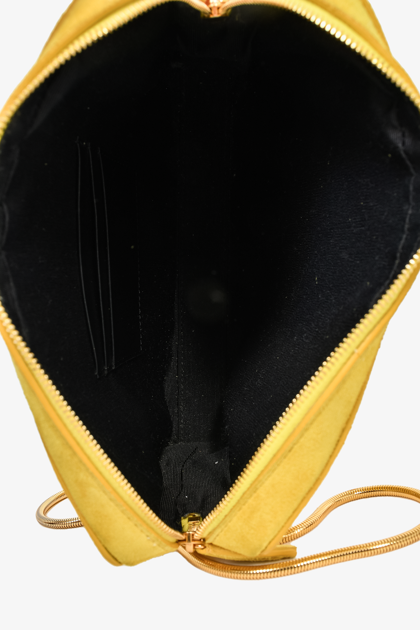 Khaite Yellow Suede 'Anna' Gold Chain Crossbody