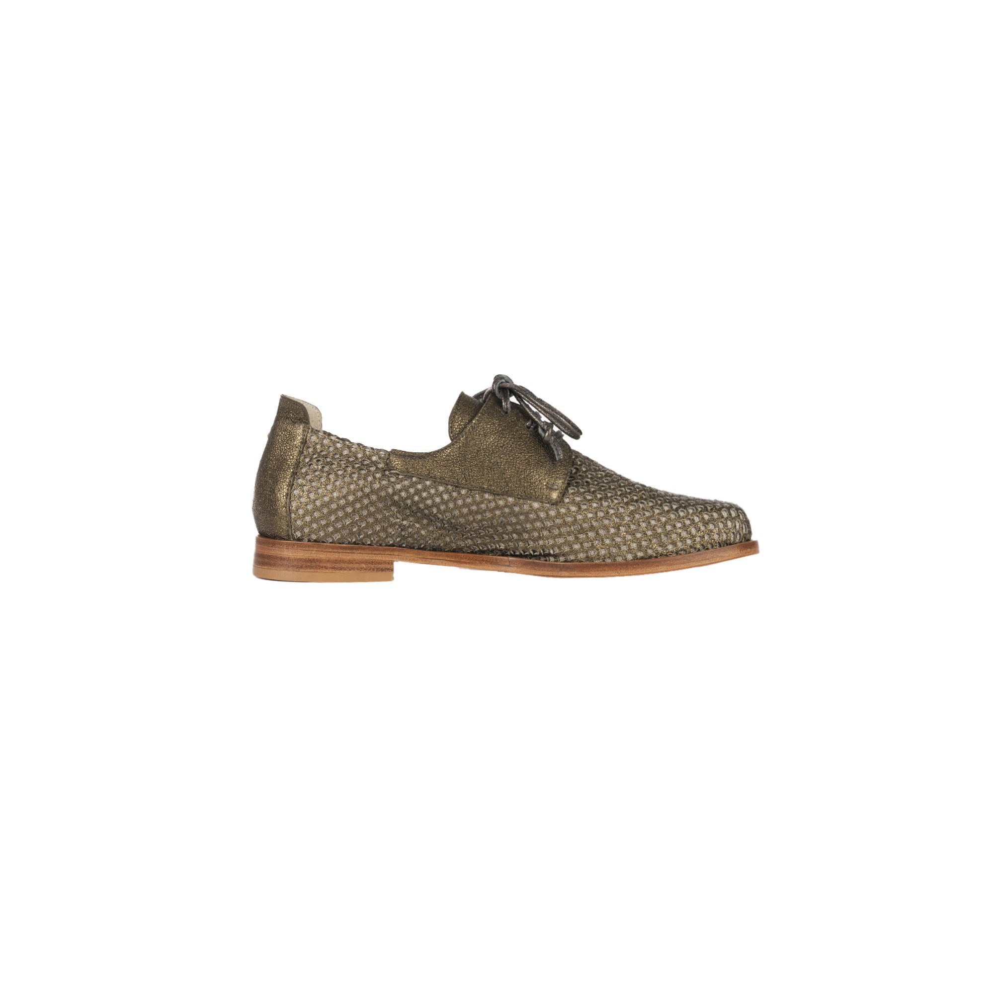 Lace-up Shoe Mesh Lamè Bronze