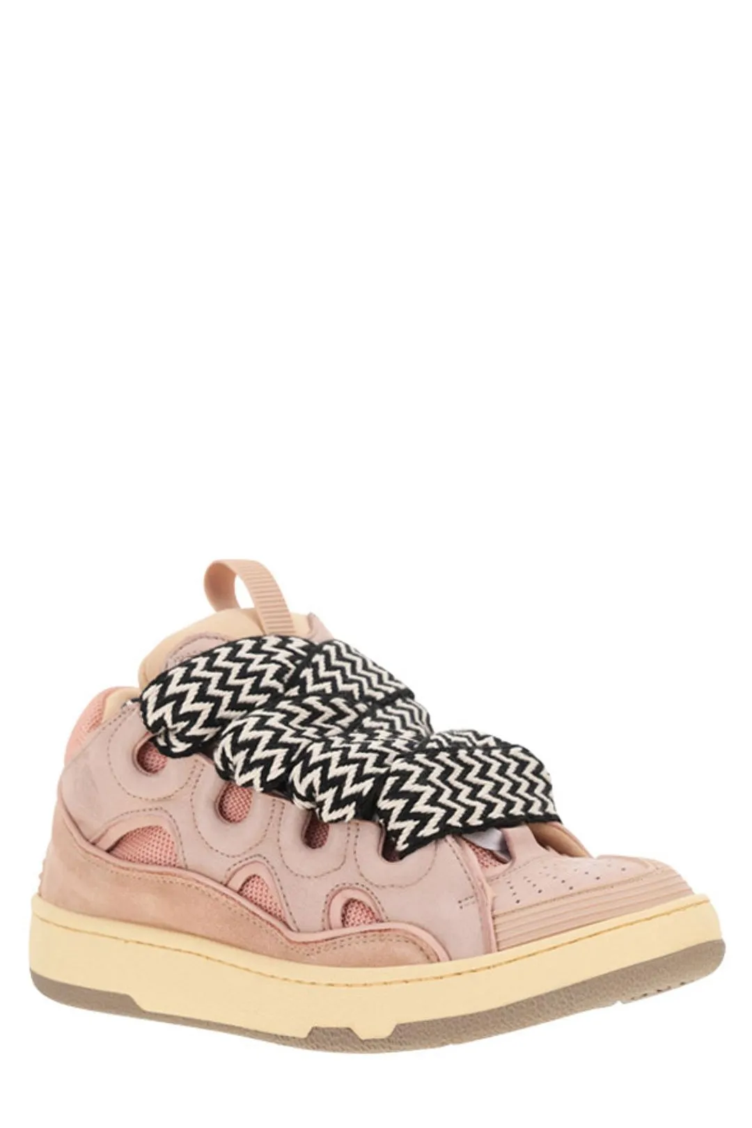 Lanvin Curb Panelled Lace-Up Sneakers