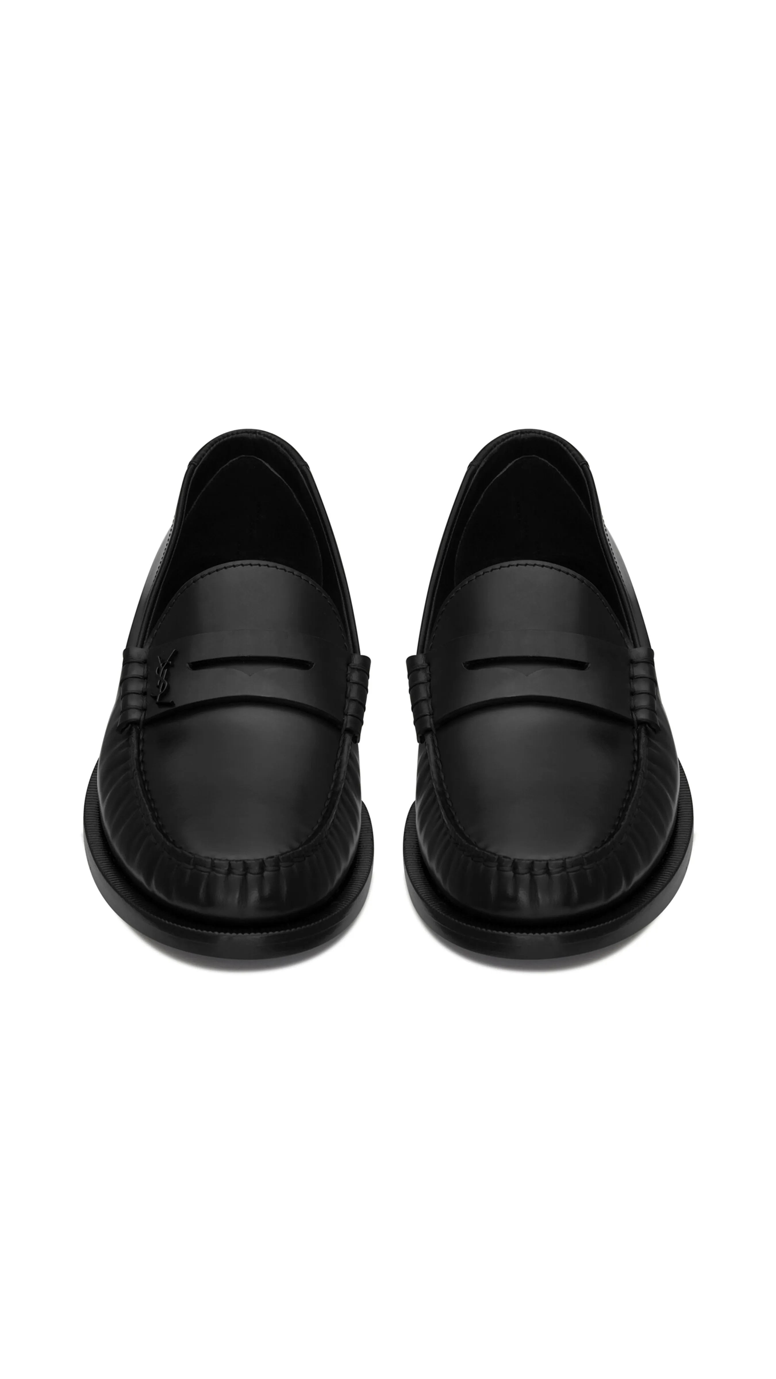 Le Loafer Penny Slippers in Smooth Leather - Black