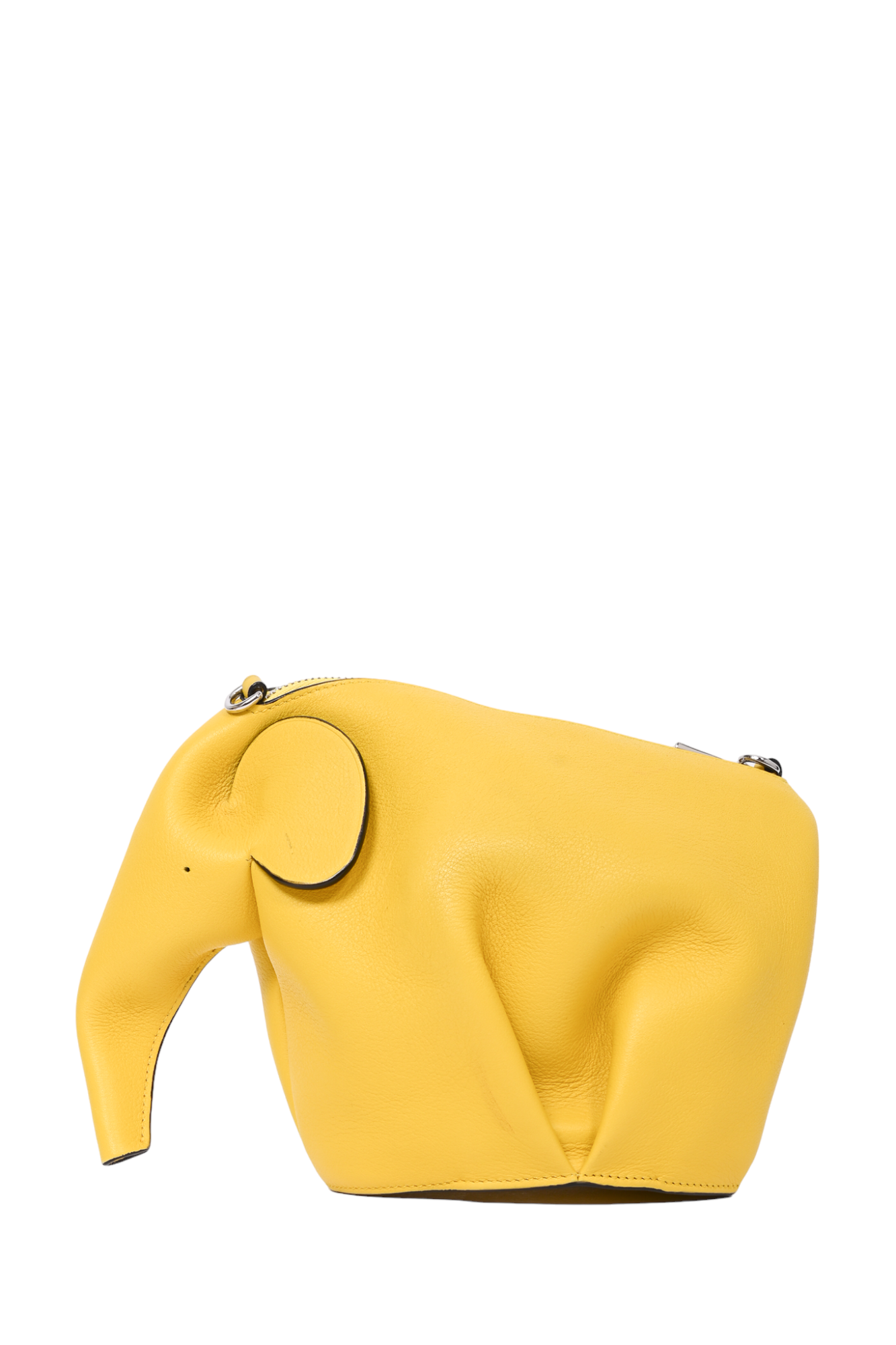 Loewe 2016 Yellow Leather Elephant Pouch Crossbody Bag