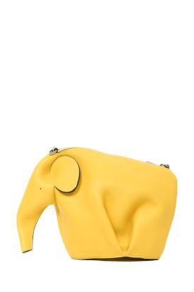 Loewe 2016 Yellow Leather Elephant Pouch Crossbody Bag