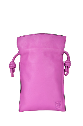 Loewe 2021 Purple Leather 'Flamenco' Pocket Pouch Crossbody Bag