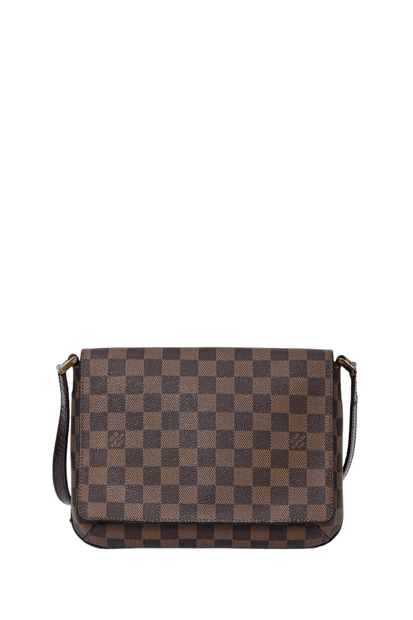 Louis Vuitton 2004 Damier Ebene Musette Tango Crossbody Bag