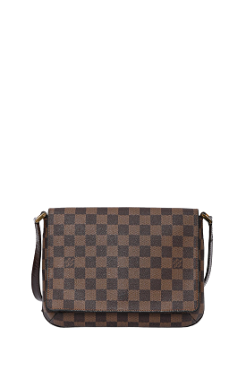 Louis Vuitton 2004 Damier Ebene Musette Tango Crossbody Bag