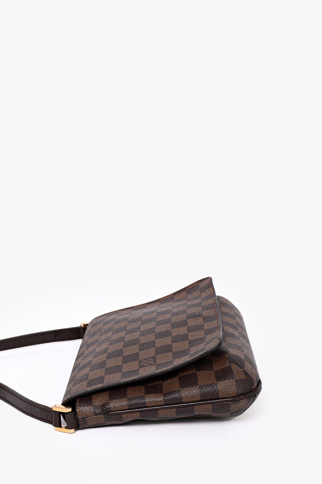 Louis Vuitton 2004 Damier Ebene Musette Tango Crossbody Bag