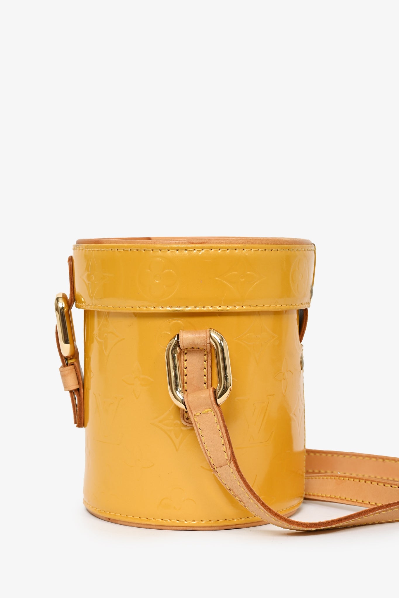 Louis Vuitton Vintage 2000 Yellow Vernis 'Astor Place' Vanity Crossbody Bag