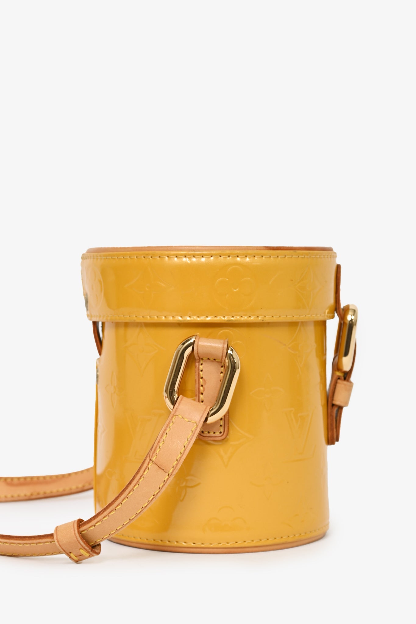 Louis Vuitton Vintage 2000 Yellow Vernis 'Astor Place' Vanity Crossbody Bag