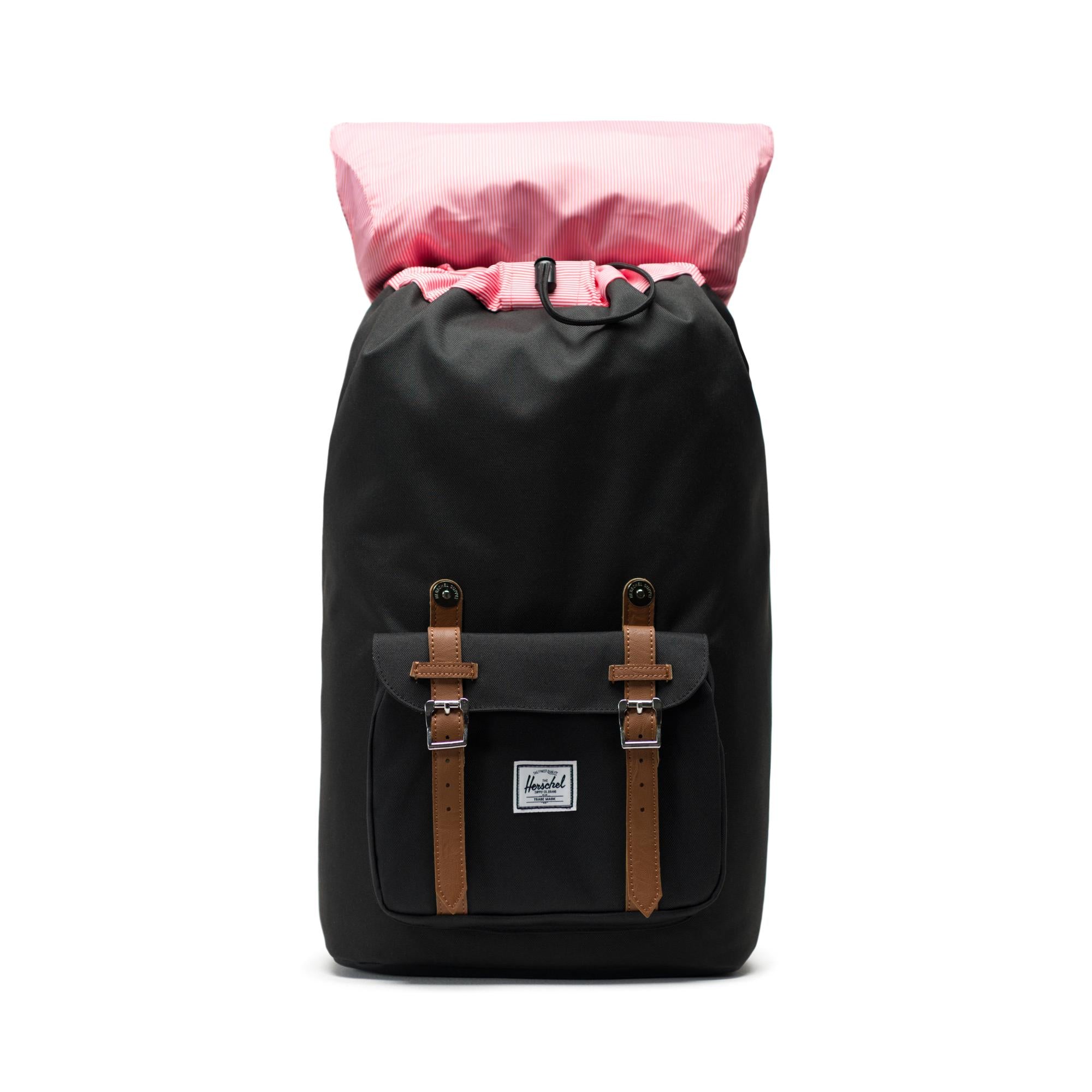 Mochila Herschel Little America Black/Tan Synthetic Leather