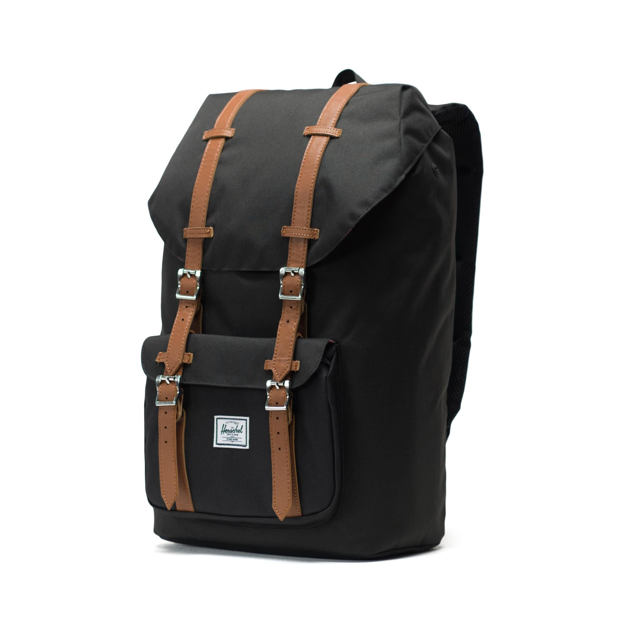 Mochila Herschel Little America Black/Tan Synthetic Leather