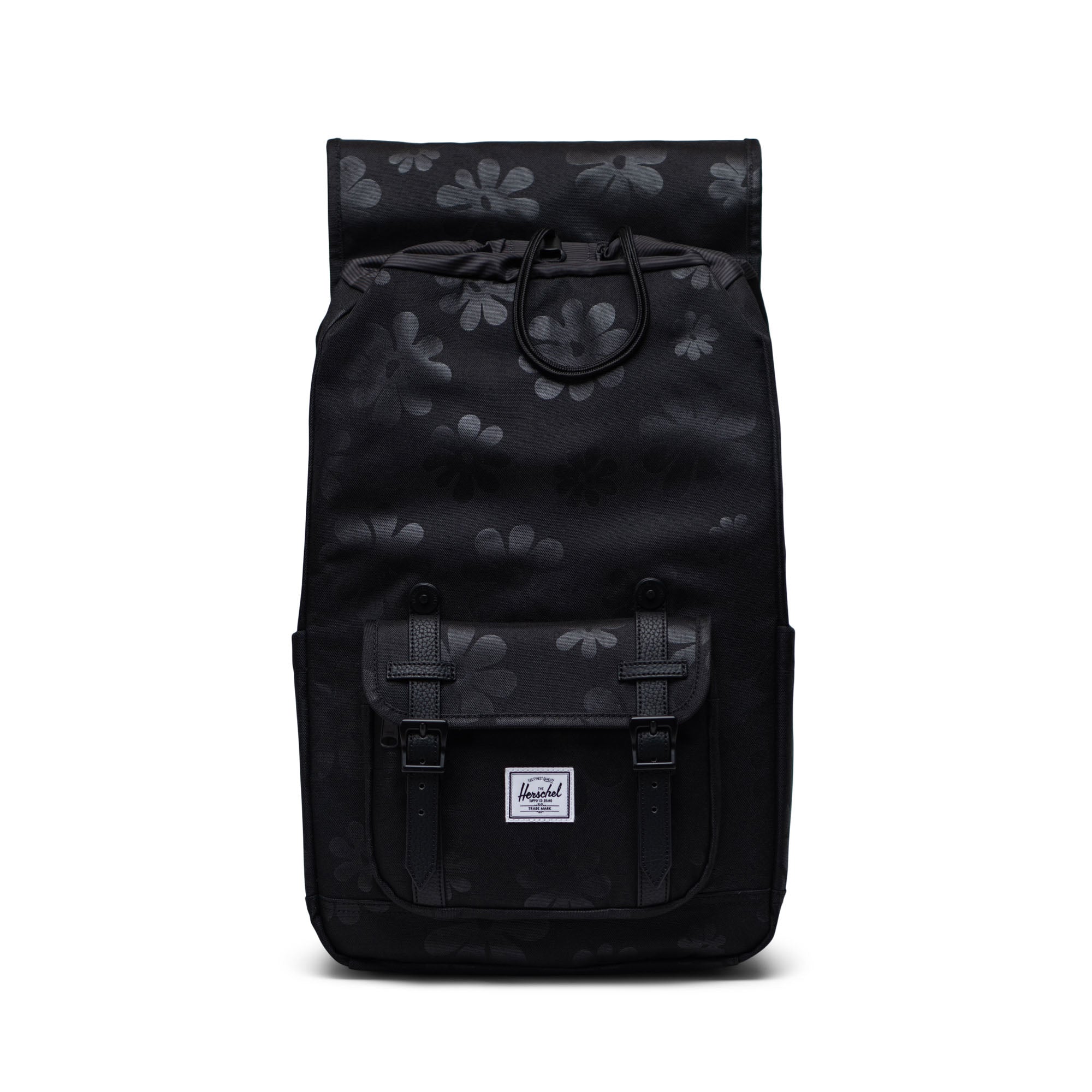 Mochila Herschel Little America Mid Black Floral Sun