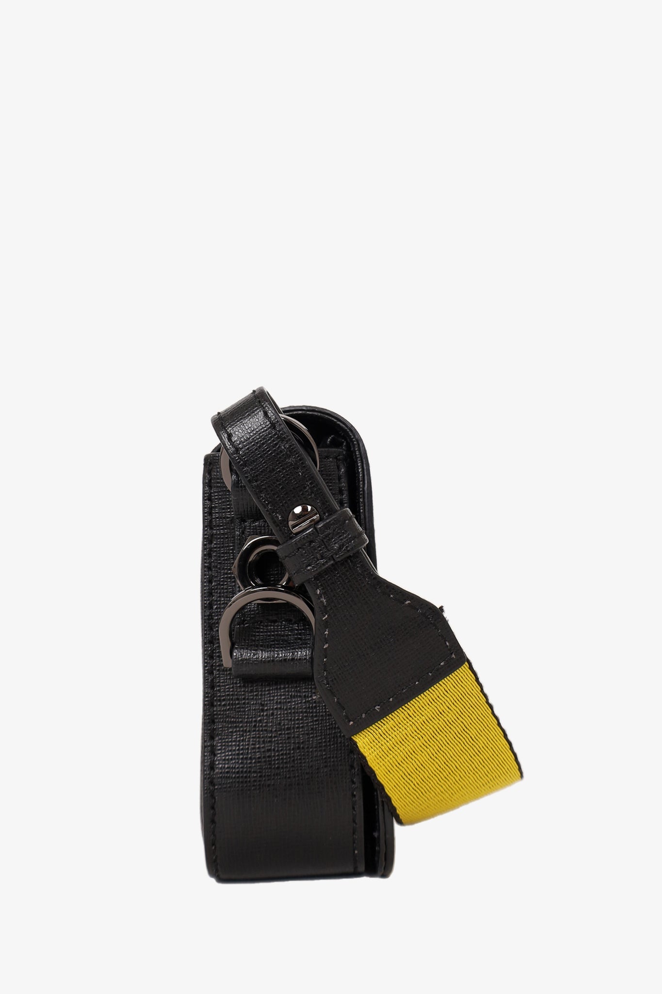 Off-White Black Leather Binder Clip Crossbody Bag