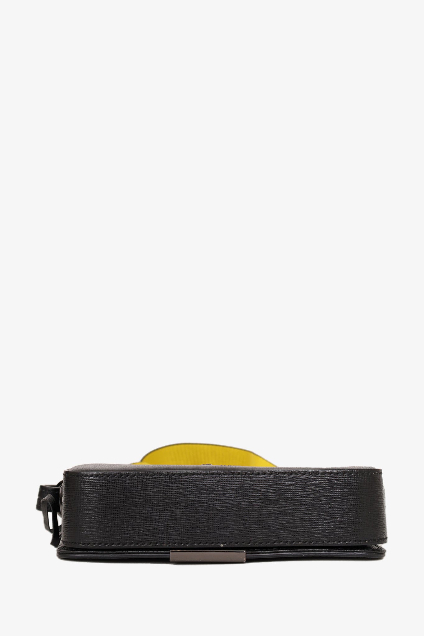 Off-White Black Leather Binder Clip Crossbody Bag