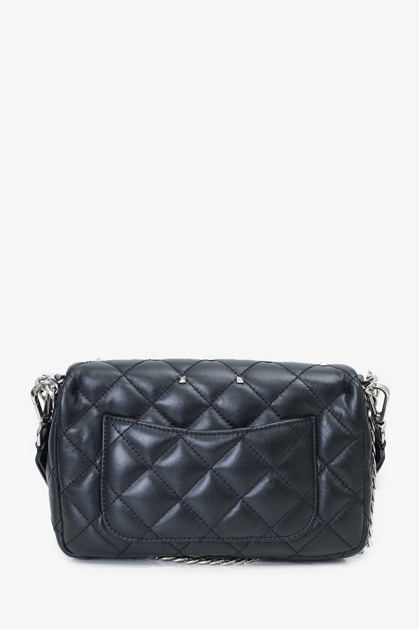 Phillip Plein Black Leather Studded Crossbody