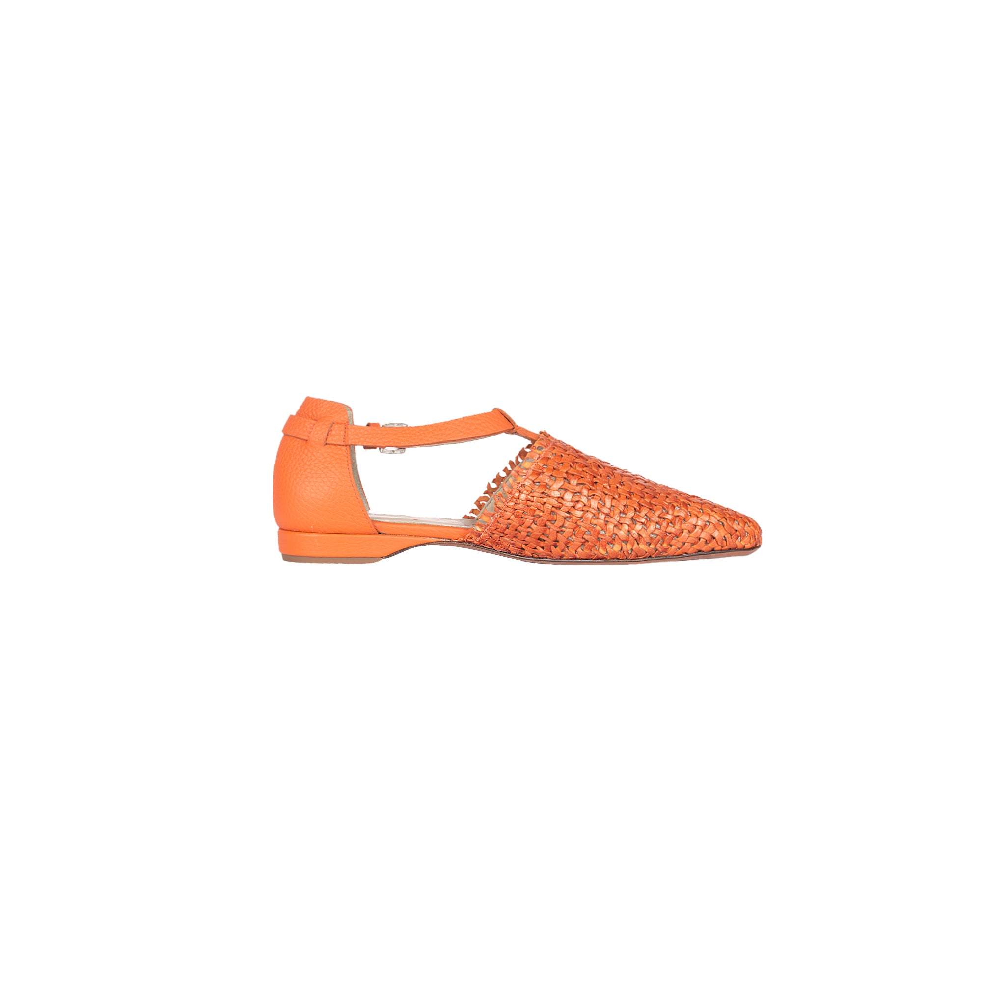 Pointed Shoe Intreccio Madreperla Orange