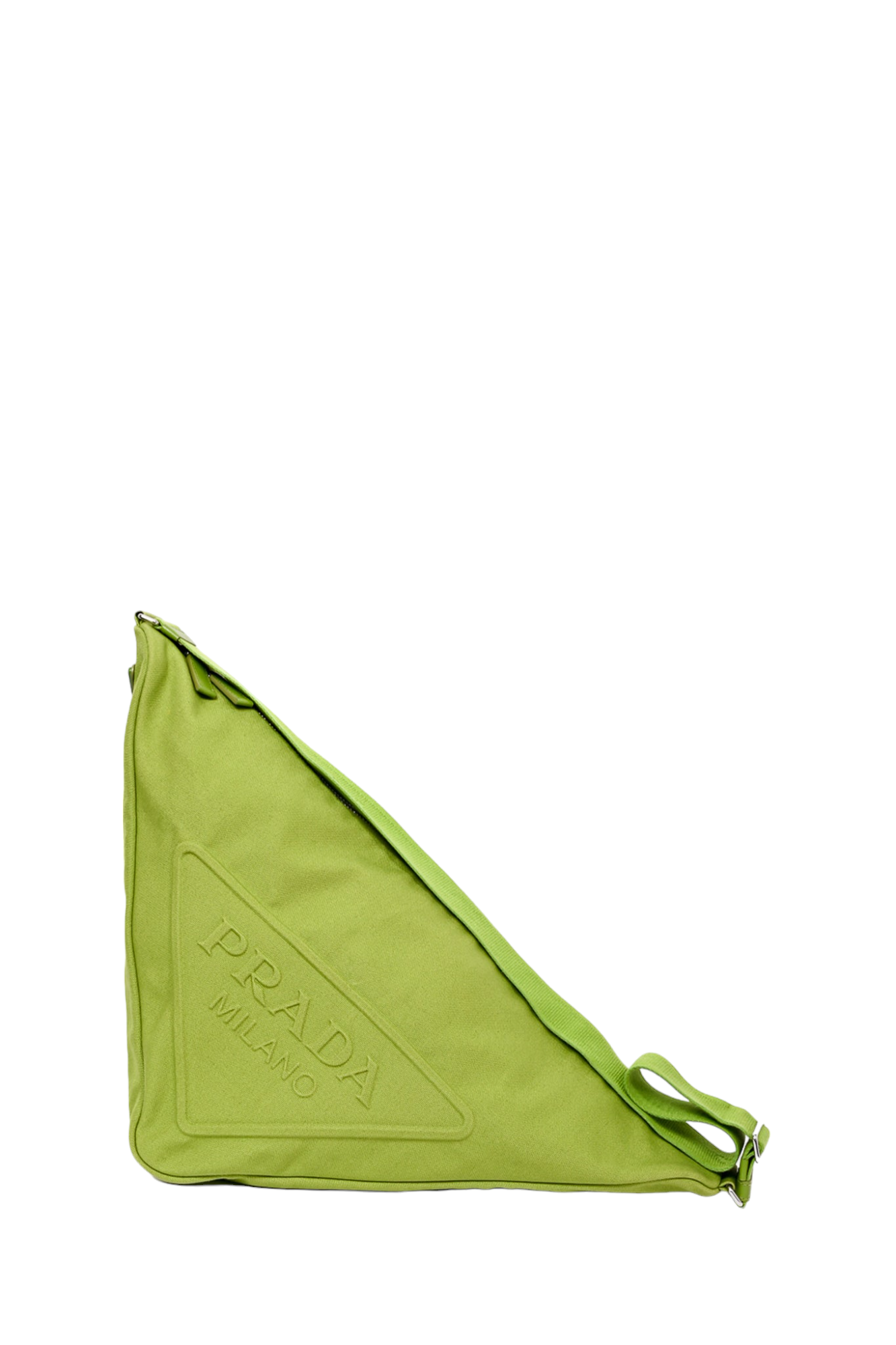 Prada Green Canvas Triangular Crossbody Bag