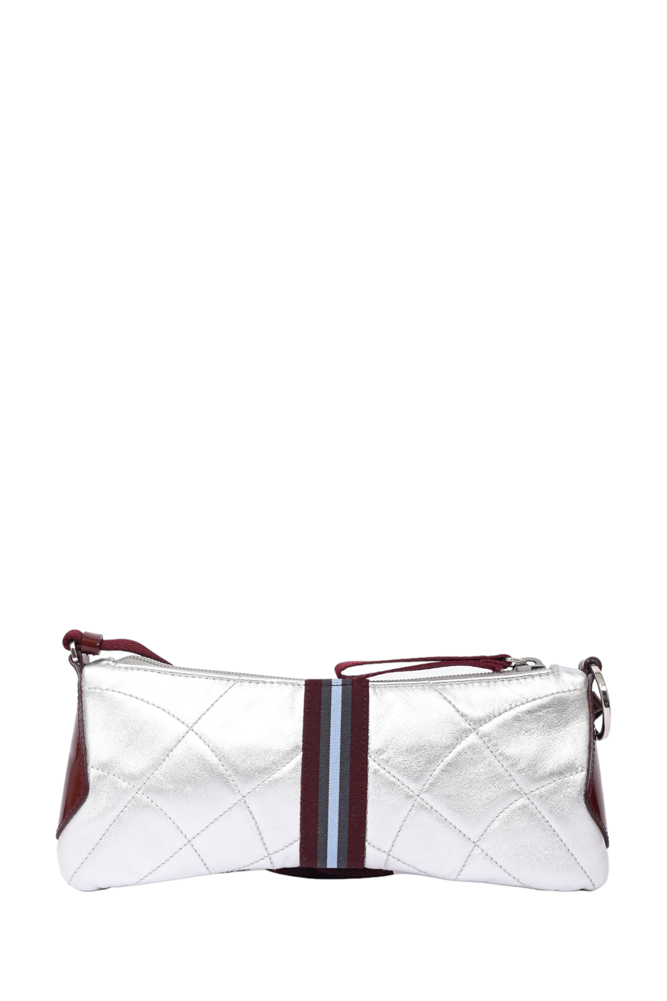 Prada Silver Metallic Quilted Crossbody Bag