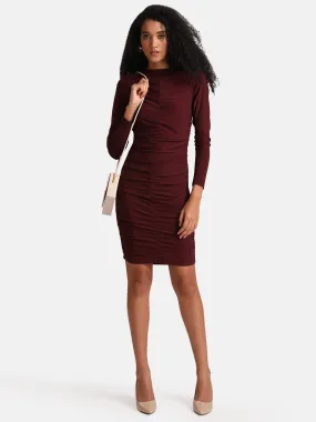 Ruched Body-Con Midi Dress