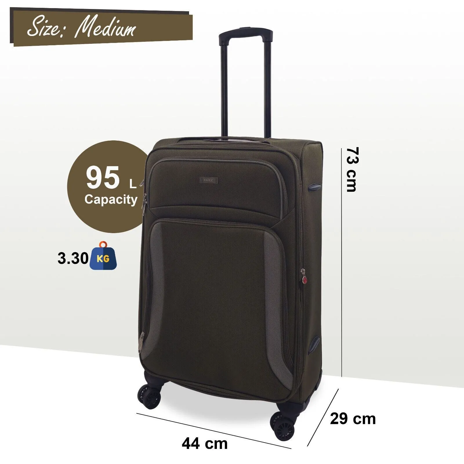 Soft Shell Suitcase Luggage Set Travel Light Carry On Cabin Bag