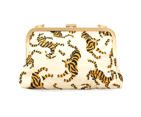 Sumatran Tiger Clutch, in Ivory White